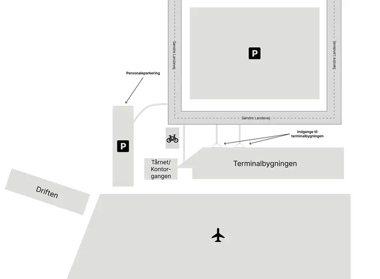 Kort over Bornholms Lufthavn